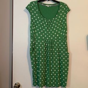 Green polka dot dress from Boden